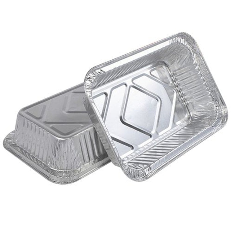 Aluminum Foil Takeaway Gastronorm Container Disposable Serving Tray FG-4573 with Poly PVC Lid Card Lid Fl-B4573