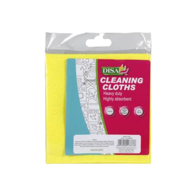 Disa Multipurpose Cleaning Cloth Yellow 37x39cm 2pc