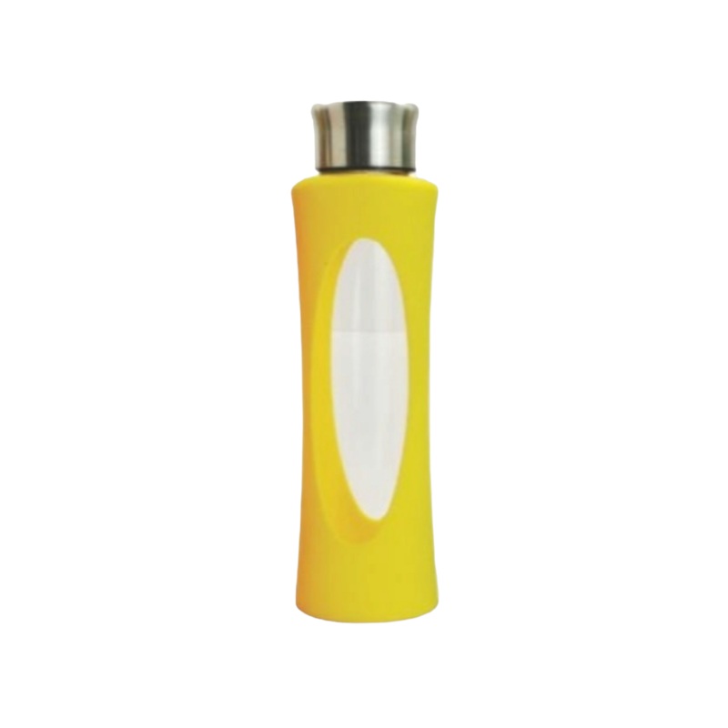 Regent Spots Water Bottle Glass with Colored Sleeve Metal Lid  580ml