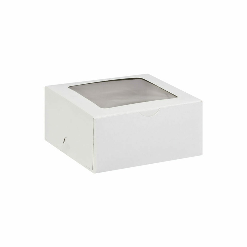 Muffin Cupcake Biscuit Card Box White 15x15x7.6cm 4pack