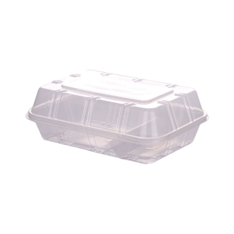 Zibo Lunch Box Clamshell Fast Food 2-Division Clear 129