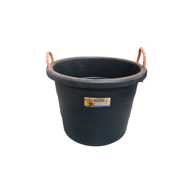 75L Plastic Jumbo Basin Tub with Rope Virgin Plastic