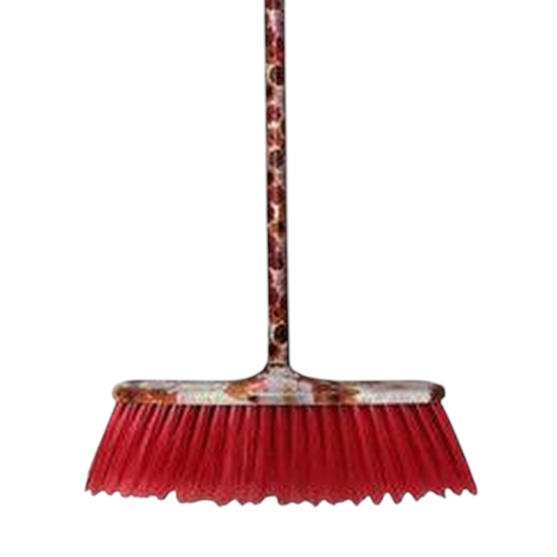 Household Floor Broom with Print Steel Stick 387