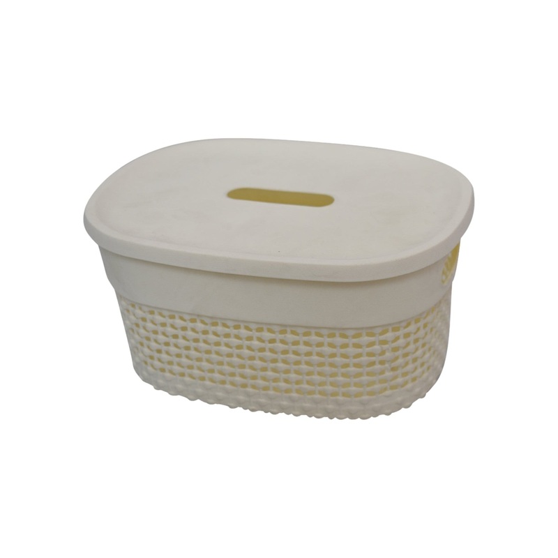 Multipurpose Storage Carry Laundry Basket 12L with Lid 1pc 407