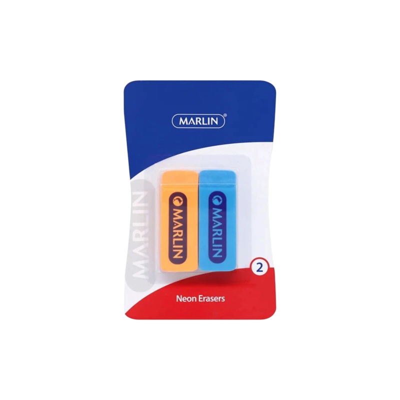 Marlin Neon Erasers 60x20x10 2pack