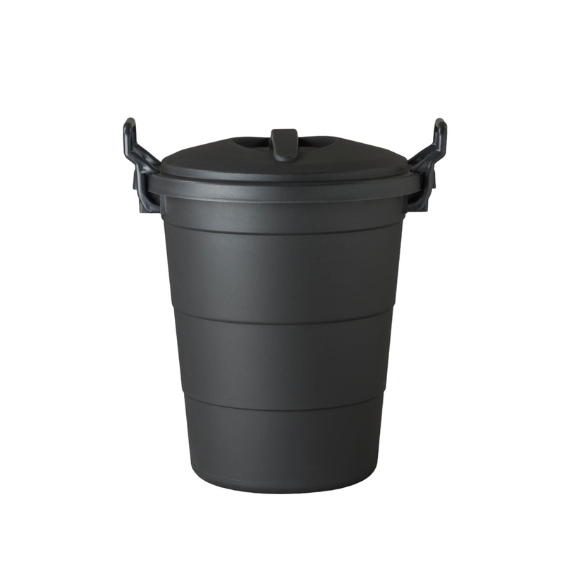 75L Pride Refuse Bin with Lid Black Buzz