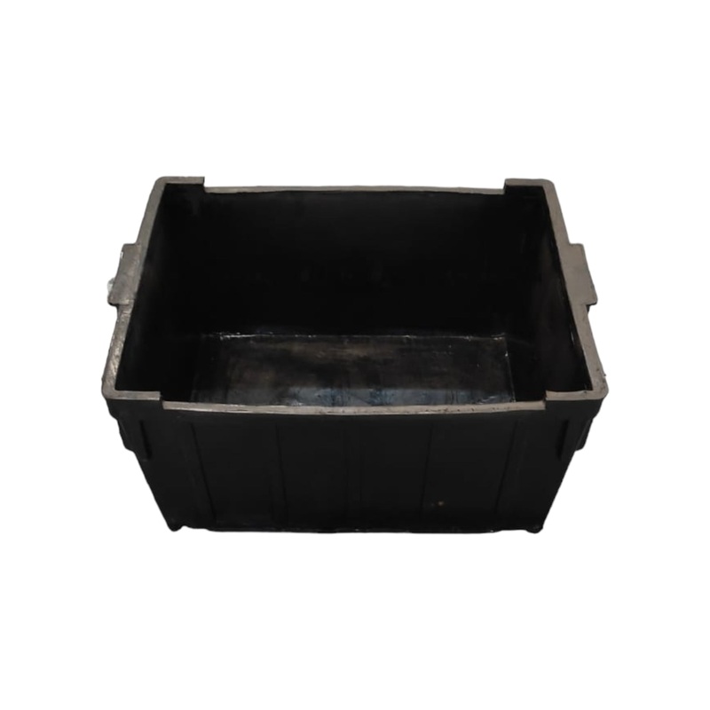 Rubber Bin Large Feed Nest Stack Black 540x444x240H