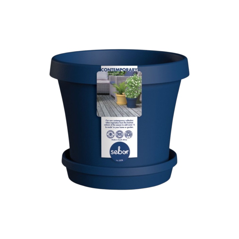 Sebor Nursery Super Flower Pot Planter & Saucer Set 20cm