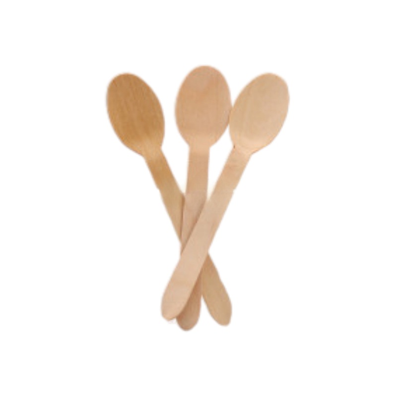 Wooden Disposable Spoons 140mm Unwrapped – Natural Wood 100pack