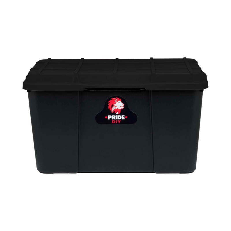 45L Pride Plastic Storage Utility Box Container Black
