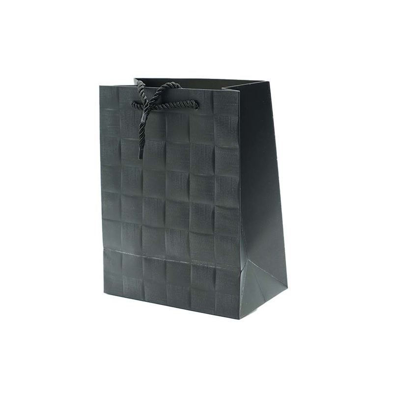 Gift Paper Bag Check Embossed 18x23cm Medium