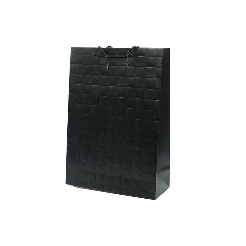 Gift Paper Bag Check Embossed 30x42cm Extra Large