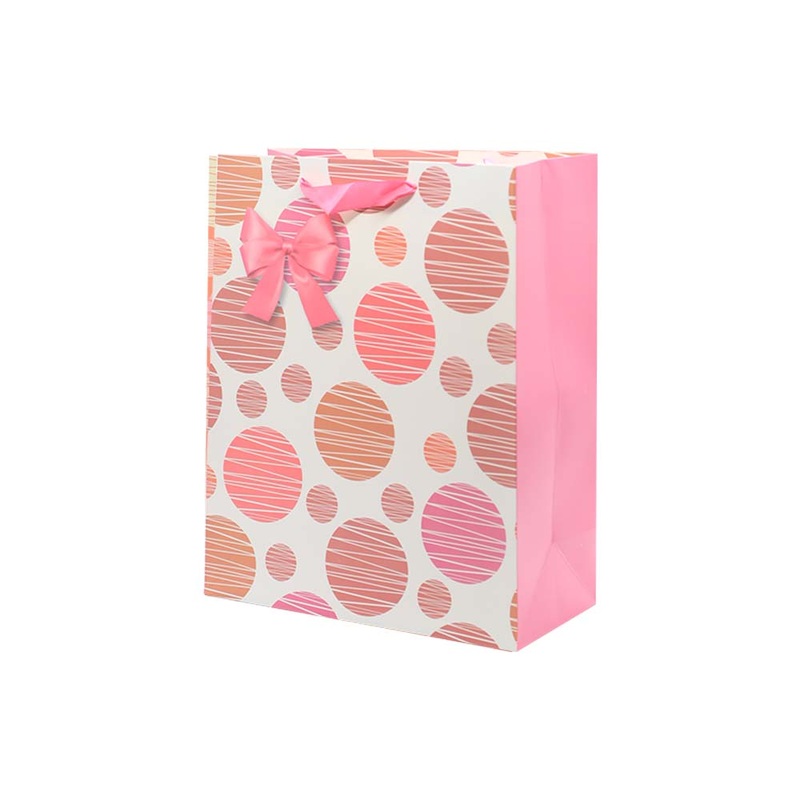 Gift Paper Bag Polka Dot 30x12cm Large