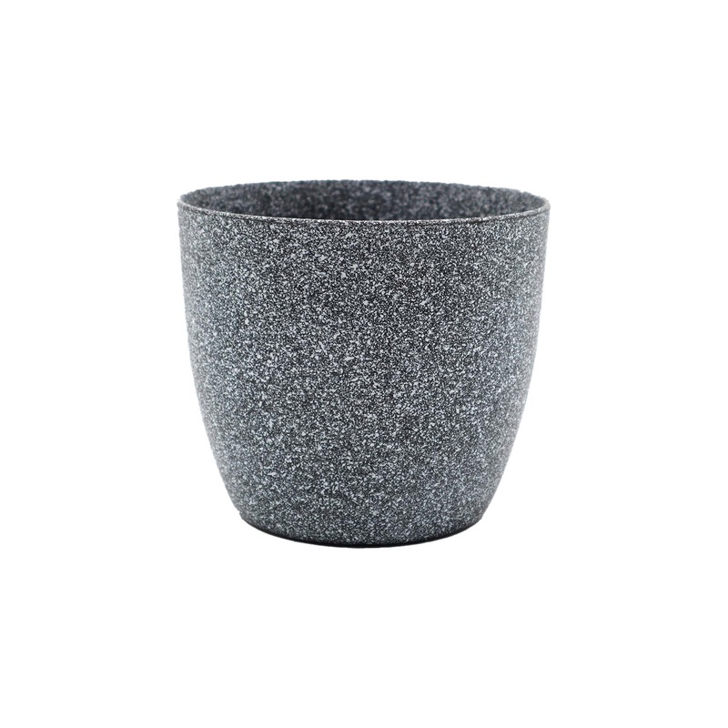 Plastic Vase Flower Planter Pot Large – Marble Grey/Blackb479