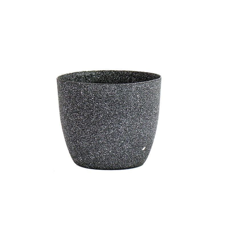 Plastic Vase Flower Planter Pot Xlarge – Marble Grey-Black 480