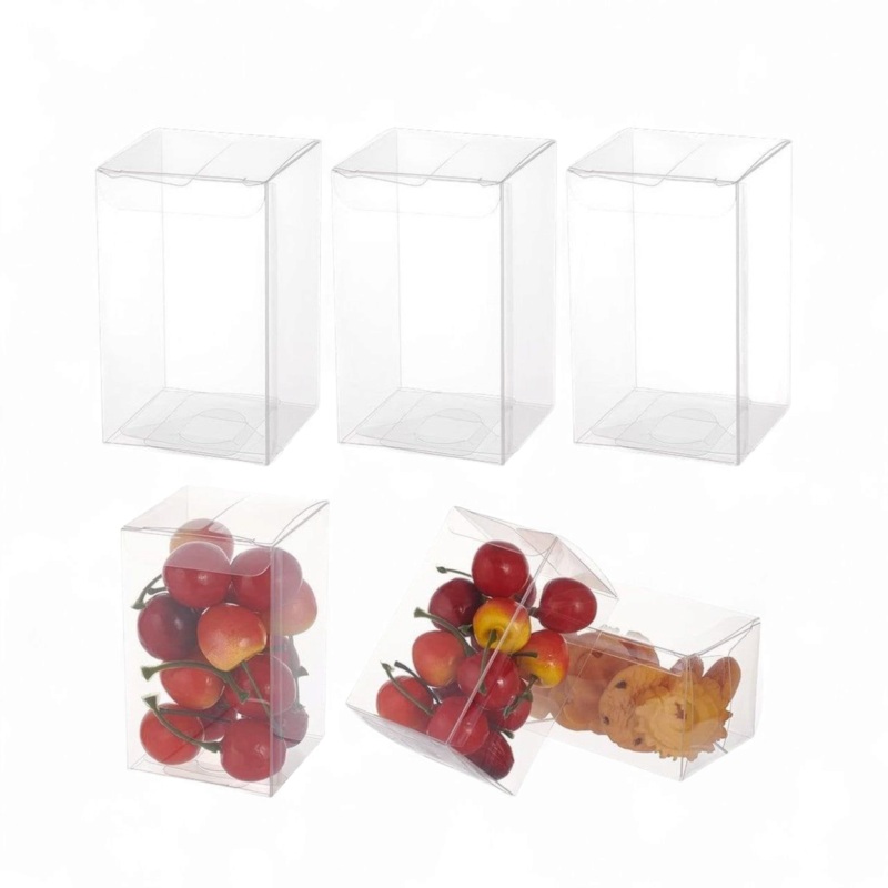 PVC Gift Box 8x8x10cm Transparent Open 1-Side 12pack