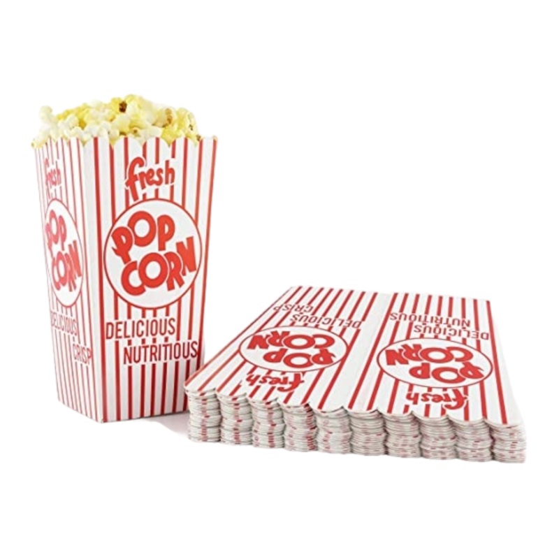 Retro Kraft Popcorn Box Holder Vintage
