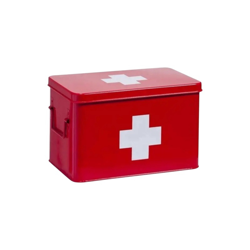 First Aid Tin Red – Retro Medicine Storage Box 27808