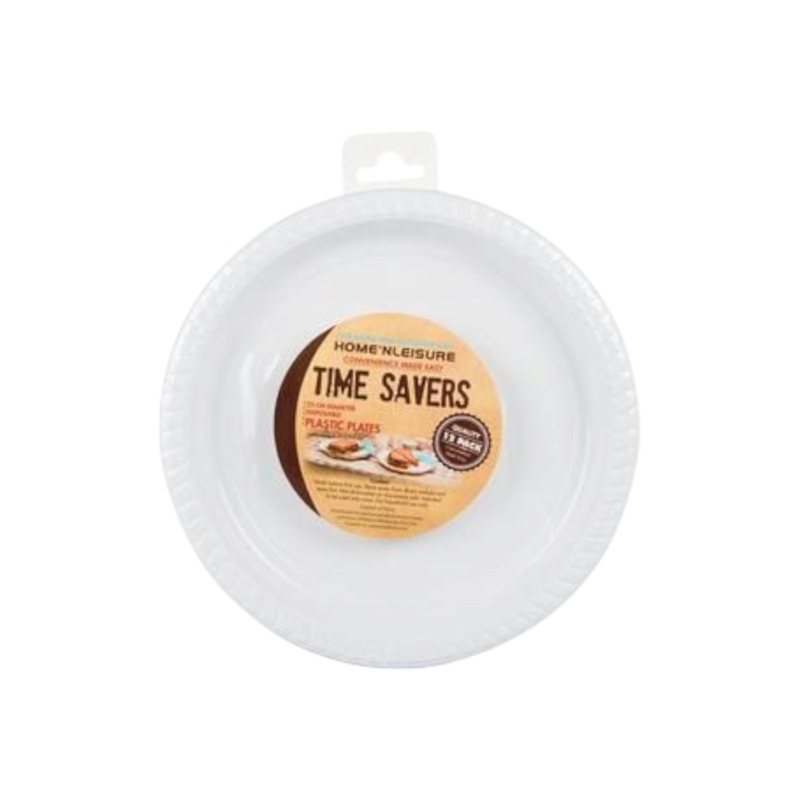 Time Savers Disposable Picnic Plates 12pcs Plastic 23cm