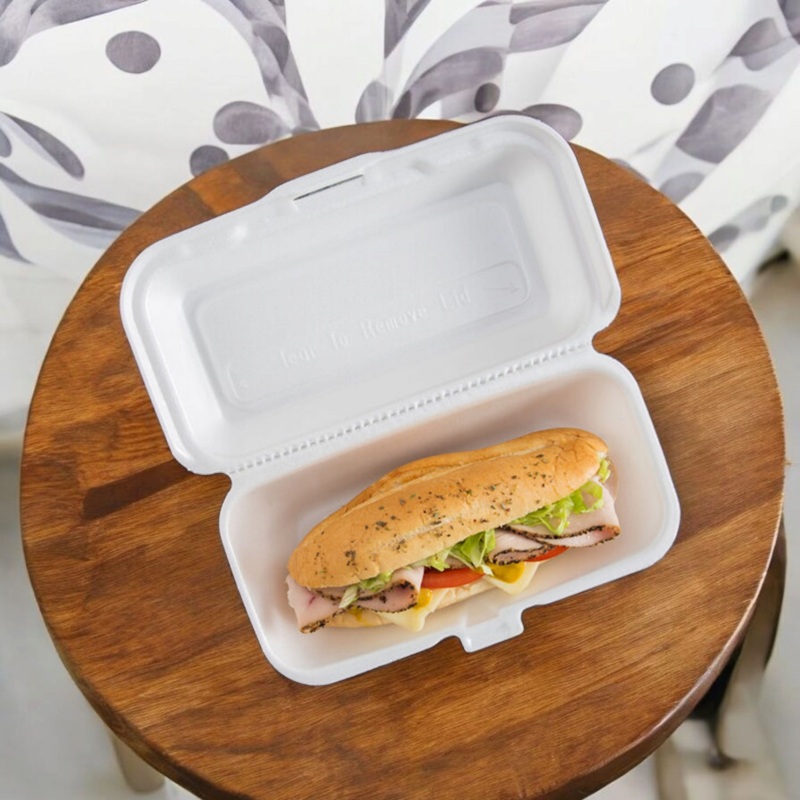 Time Savers Picnic Styrofoam Hotdog Boxes 8pack Disposable Fomo Food Tray Clamshell