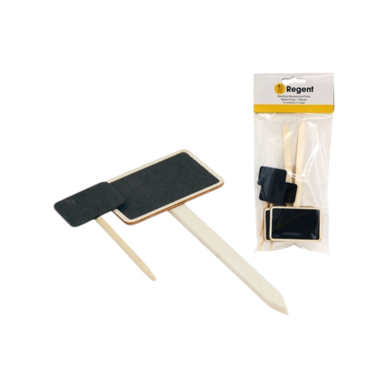 Regent Wooden Blackboard Picks Mixed 87x150mm 7pack  35162