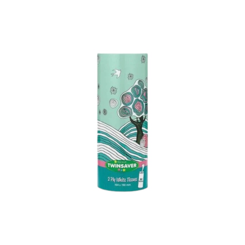 Twinsaver Facial Tissues 2ply Tube 80’s