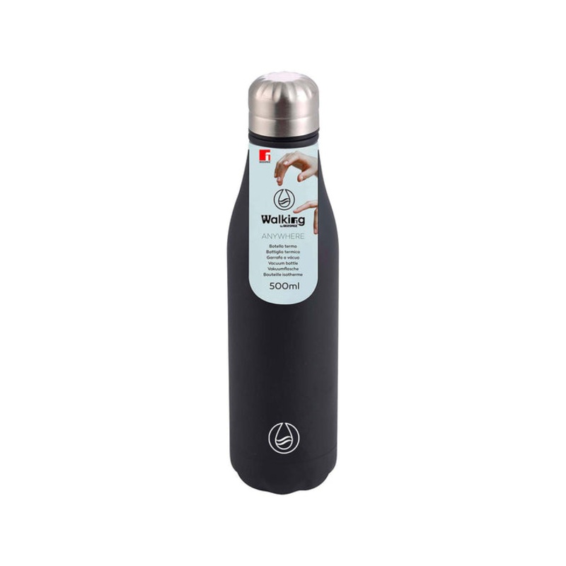 Bergner Sports Vacuum Flask 500ml Black Cola Bottle Stainless Steel SGN2188