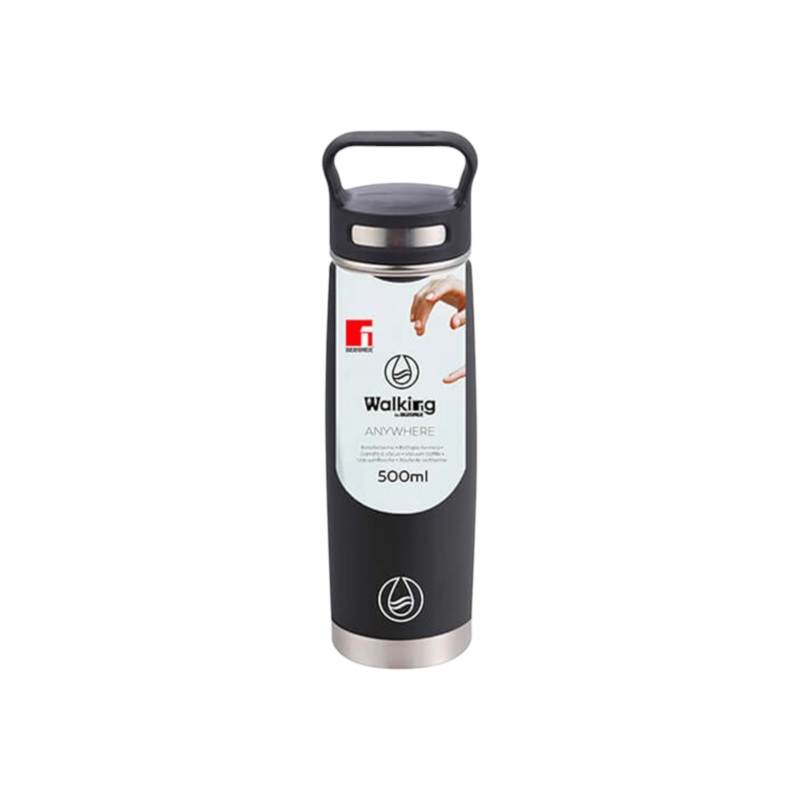 Bergner Sports Vacuum Flask 500ml Black with Handle SGN2196
