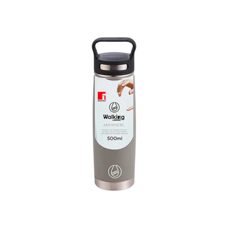 Bergner Vacuum Flask 500ml Loop Handle Grey Stainless Steel SGN2198