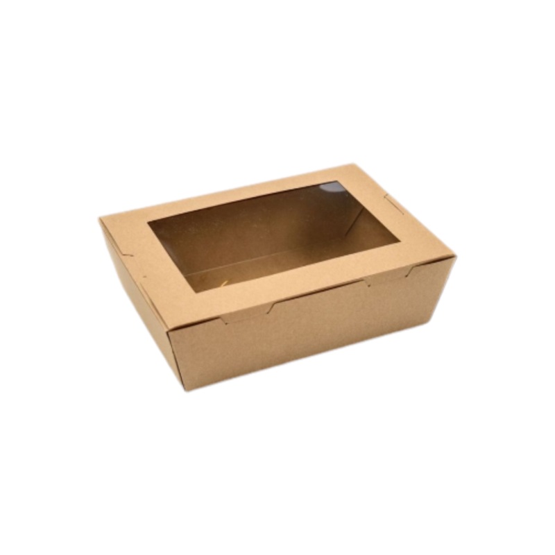 Kraft Paper Biscuit Gift Box with Window 13.5×9.5cm