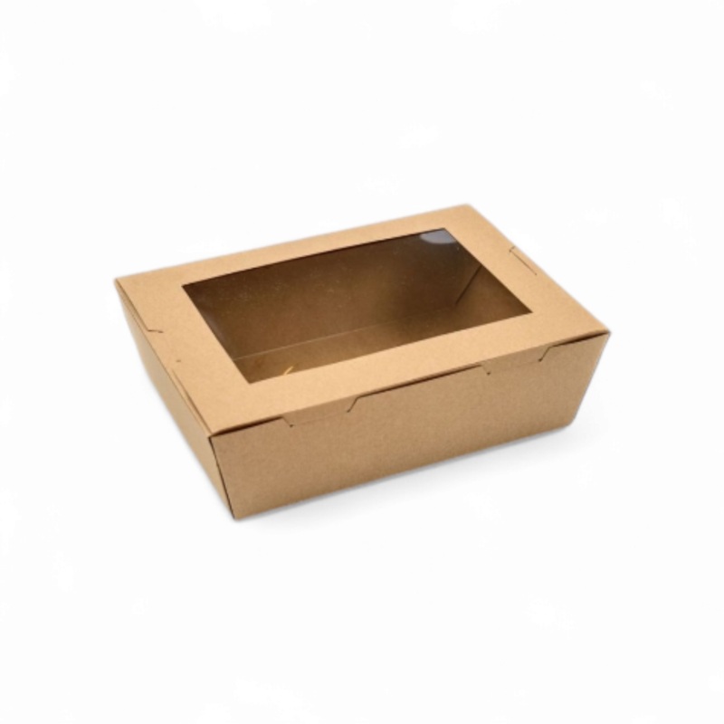 Kraft Paper Biscuit Gift Box with Window 17.5×12.5cm-22x14cm