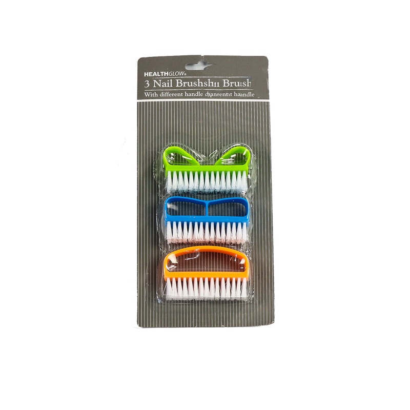 Nail Brush Plastic Assorted Colour 3pack