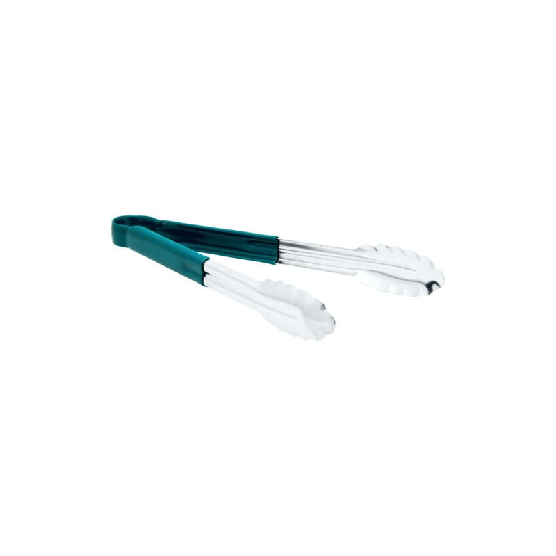 Regent Kitchen BBQ Braai Food Tongs Stainless Steel Polycoated Green 30180