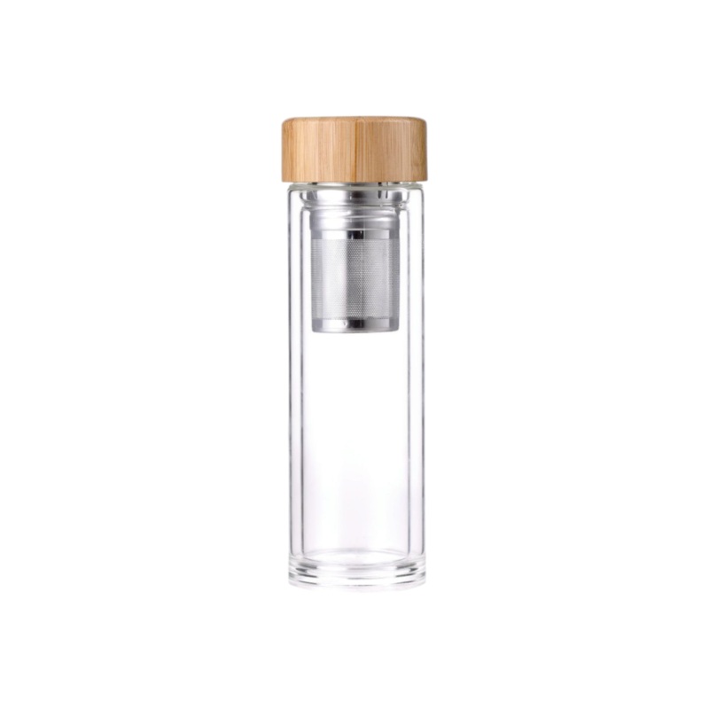 Bergner Borosilicate Glass Drinking Bottle 350ml with Infuser SGN2173