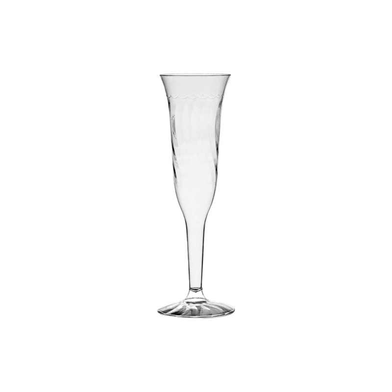 Disposable Party Cup Fluted Stemmed Champagne 165ml Crystal Wave 8pack