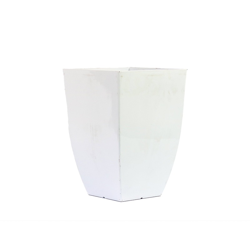 Plastic Vase Flower Planter Pot Round Medium – White 511