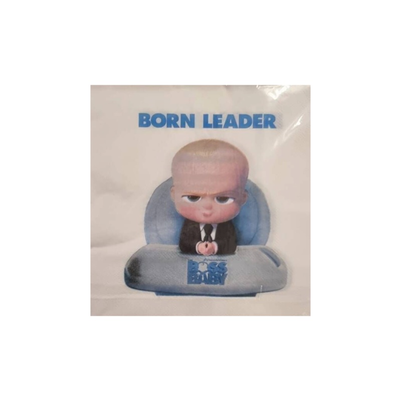 Boss Baby Blue Luncheon Serviette 33x33cm 20Pack