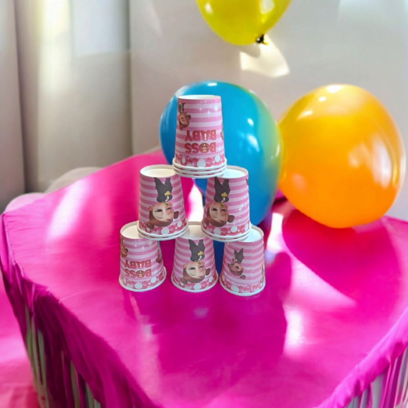Boss Baby Pink Party Paper Cups 250ml 10Pack