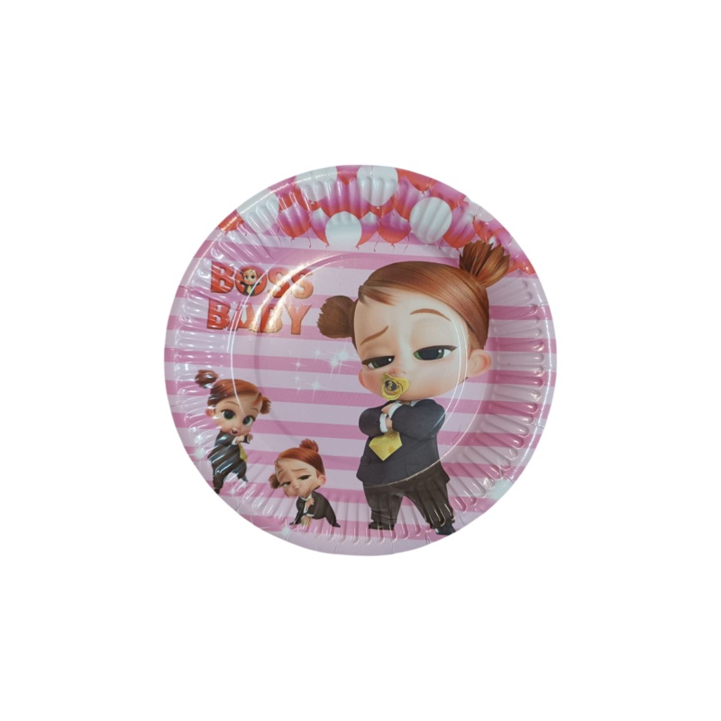 Boss Baby Pink Party Paper Plate Round 9 Inch 10packs