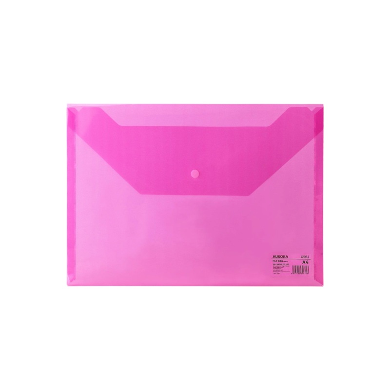 Deli File Bag A4 Transparent Red