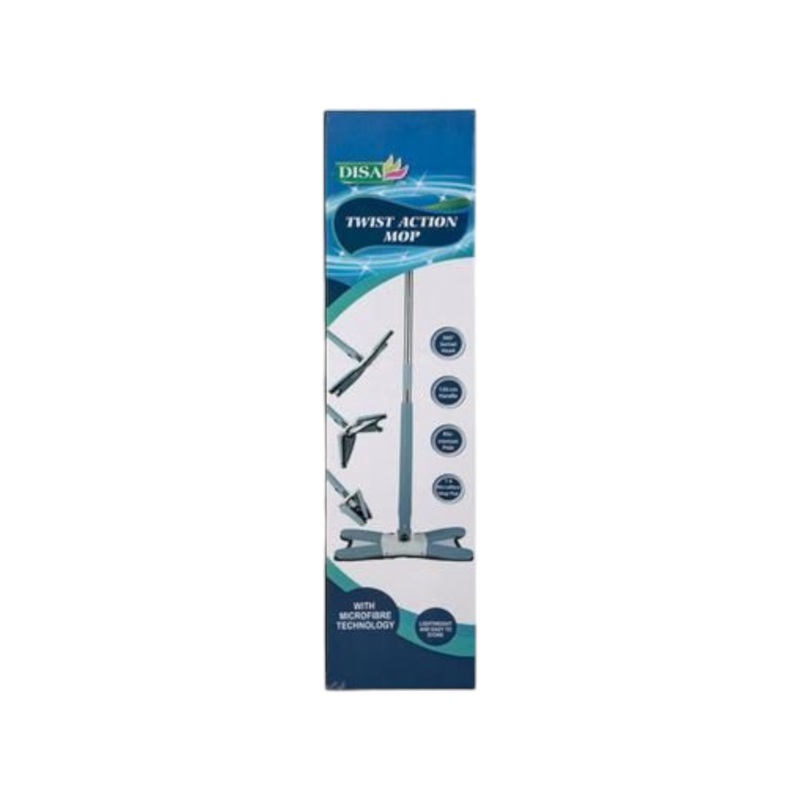 Disa Mop Microfiber Twist Action 1.23m with Handle