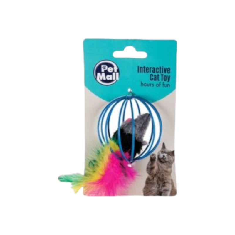 Pet Cat Toy Mouse In Cage 6cm each
