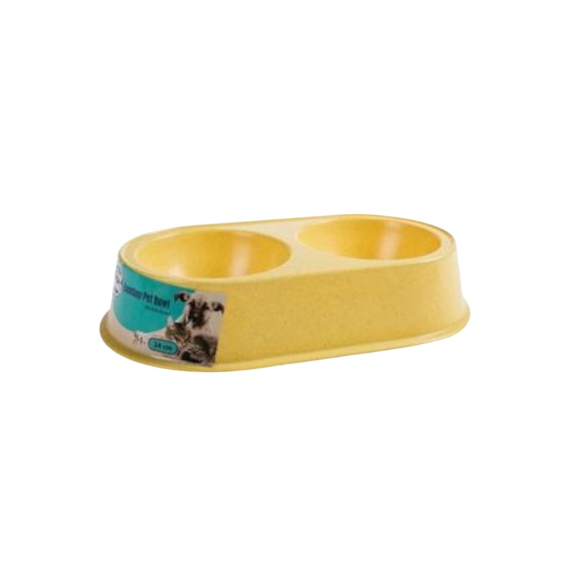 Pet Dog-Cat Feeding Bowl Bamboo Double 24cm