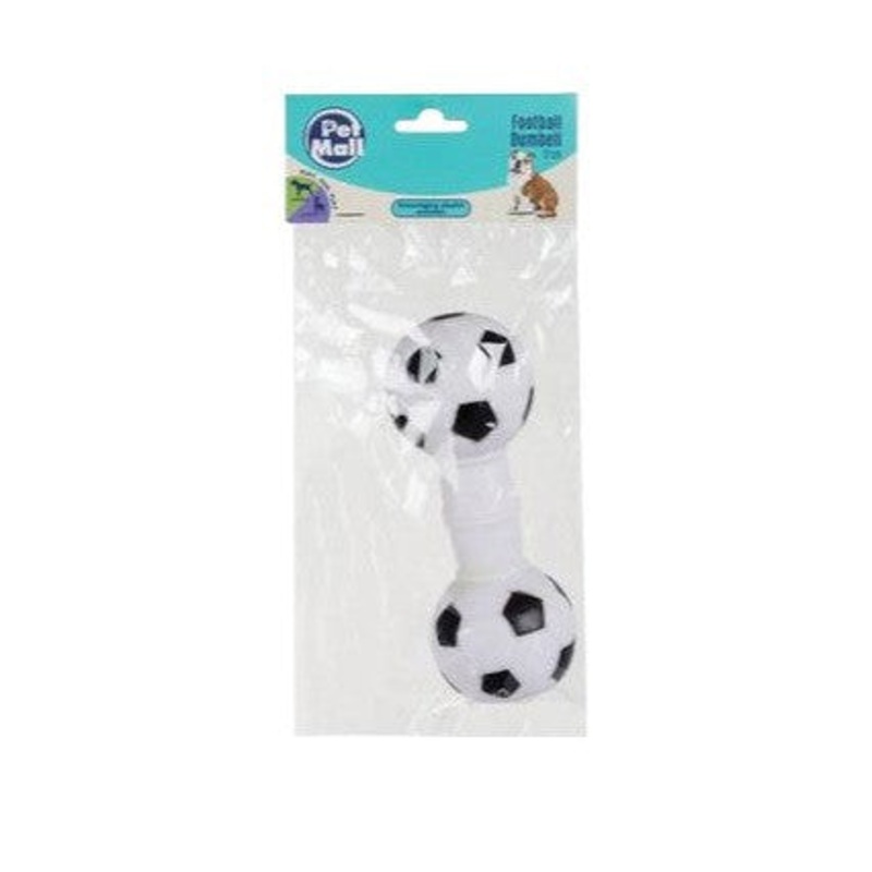 Pet Mall Dog Toy Rubber Dumbell Football 17cm