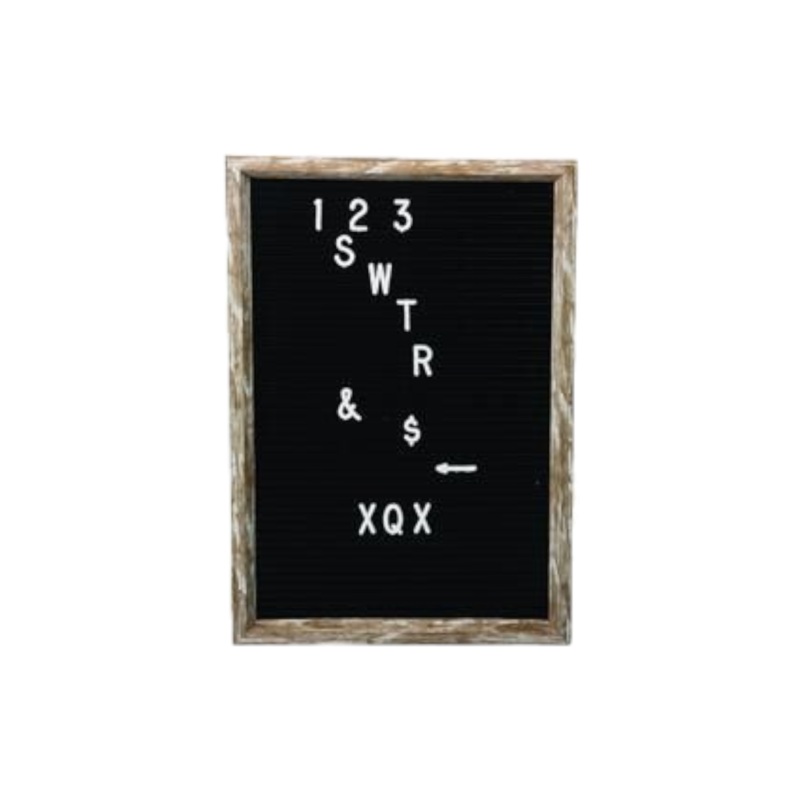 Plaque Plastic Letter Board Black 31x22cm