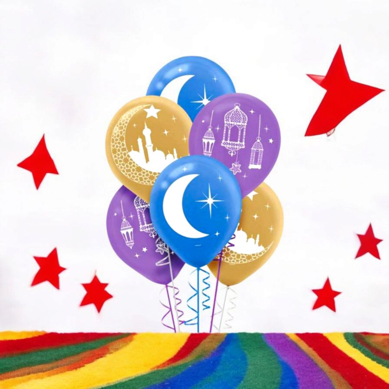 Ramadan Eid Mubarak Balloons 6pcs Set