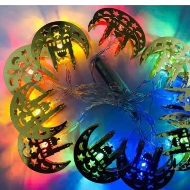 Ramadan String Battery Lights Iron Moon Castle 2m