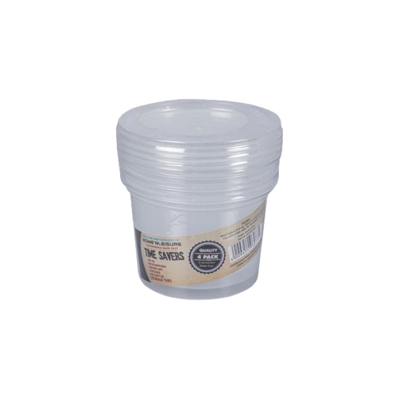 500ml Disposable Food Container Round 8cm 4pack