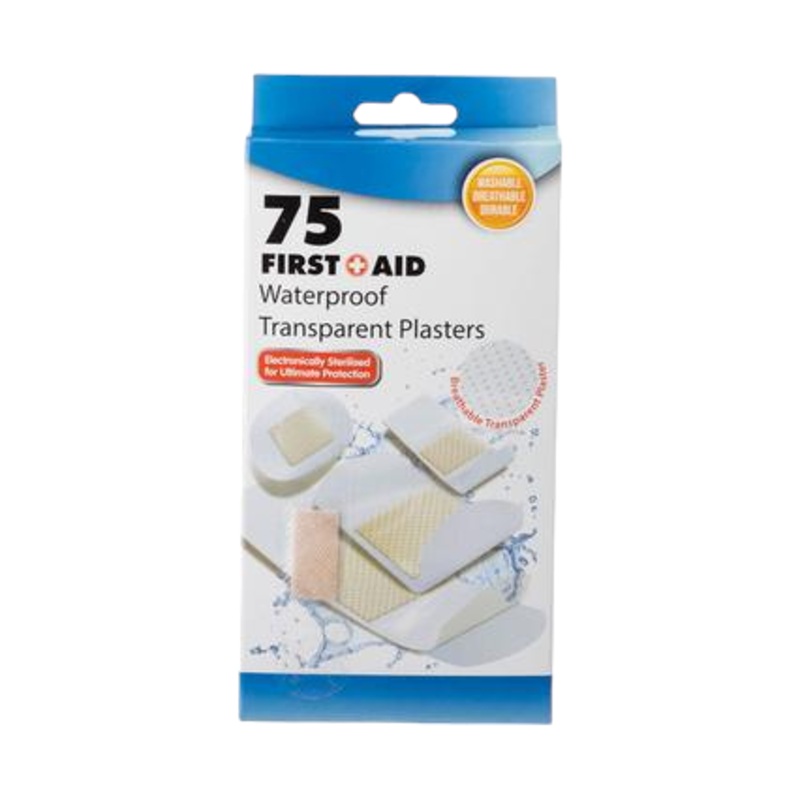 Firstaid Plaster Trans 75 Pack Assorted Size