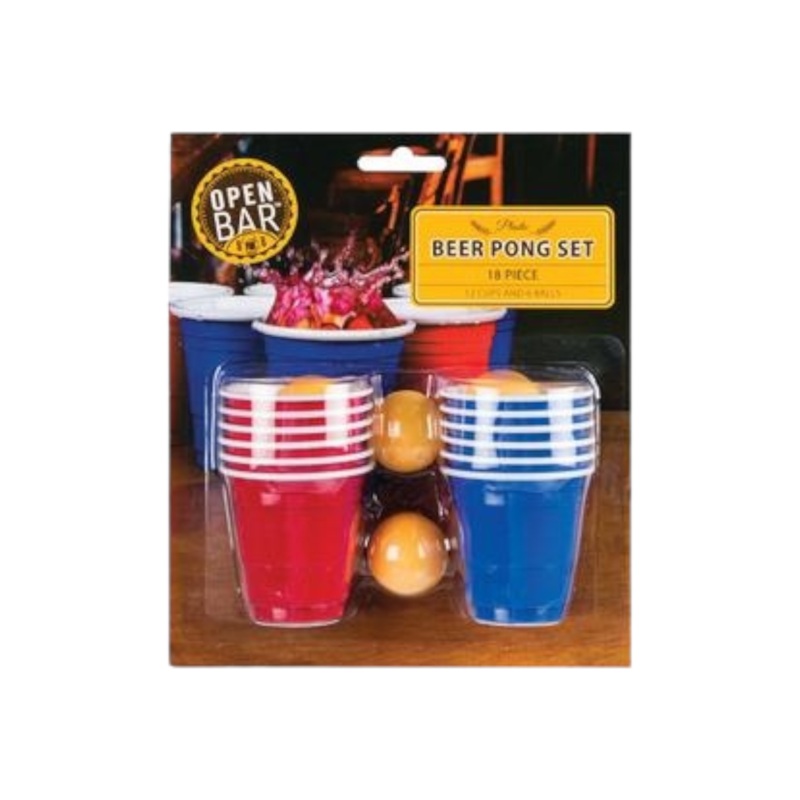 Plastic Party Picnic Cup – Mini Ping Pong Game with 18 Cups with Balls